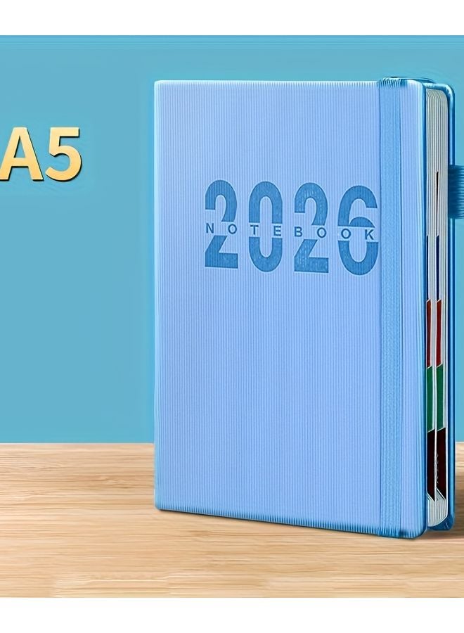 2026 Calendar Notebook Blue 400 Pages Daily Planner For Time Management And Visual Organization - Image 1