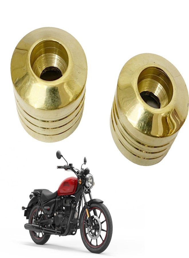 Ozango Bike Antique Desgin Plain Handle Bar Weight Handlebar Weight Pure Brass Golden Suitable for RE Meteor 350 - Image 1