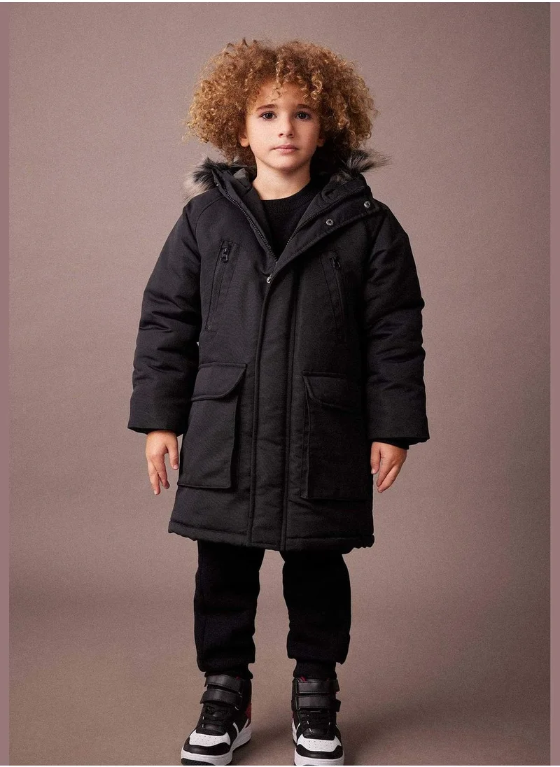 ديفاكتو Boy Hooded Long Sleeve Parka