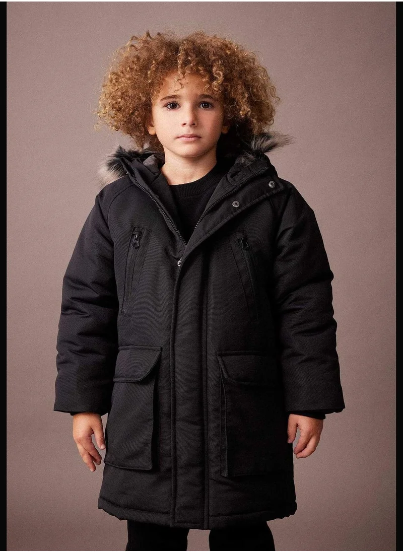 ديفاكتو Boy Hooded Long Sleeve Parka