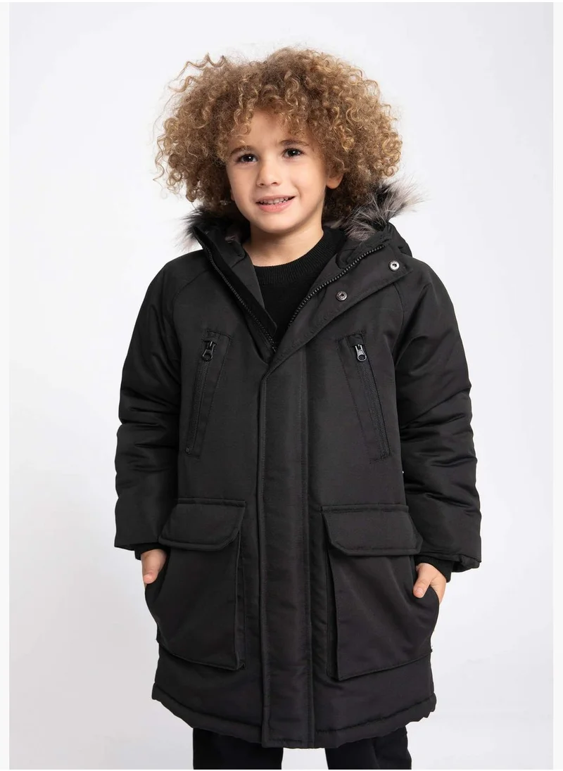 ديفاكتو Boy Hooded Long Sleeve Parka