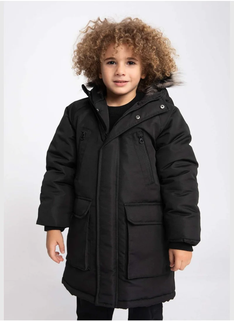 ديفاكتو Boy Hooded Long Sleeve Parka