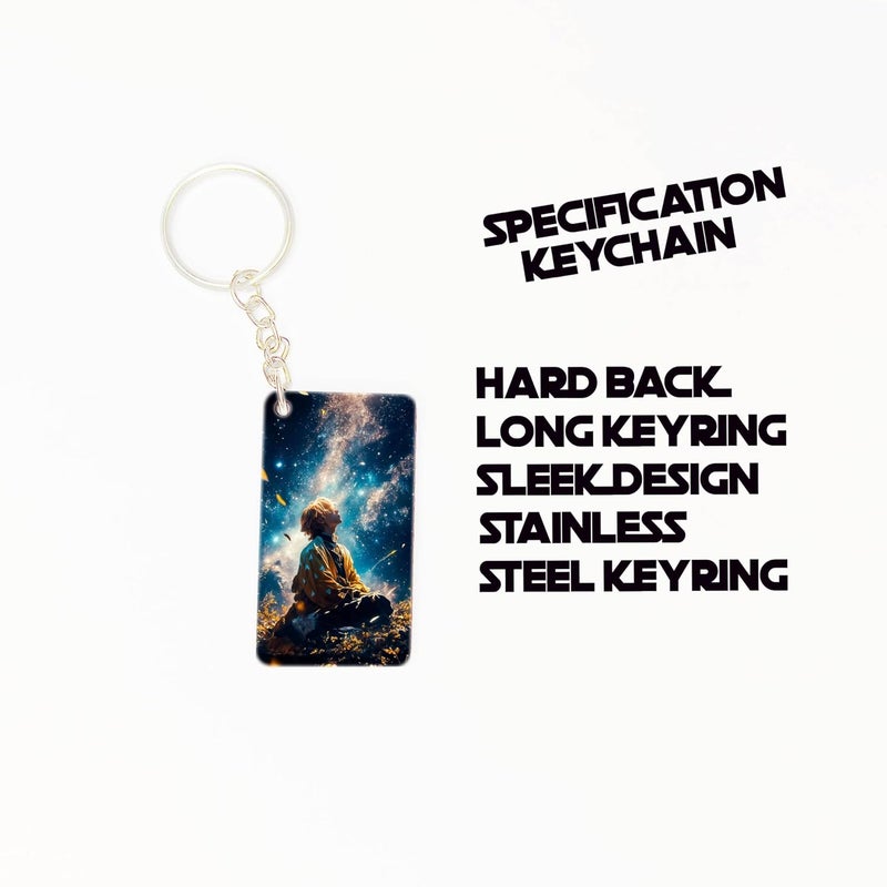 OUTFITQUE Premium Pack of 2 Anime285 Printed Long Keychain For Bike Scooty Car MDF Keyholder