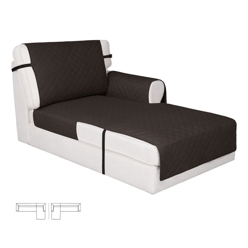 غطاء أريكة قابل للعكس سهل الاستخدام مقاوم للماء لكرسي الاسترخاء مع أحزمة قابلة للتعديل واقي للأثاث للكلاب 115X34 بوصة بلون الشوكولاتة