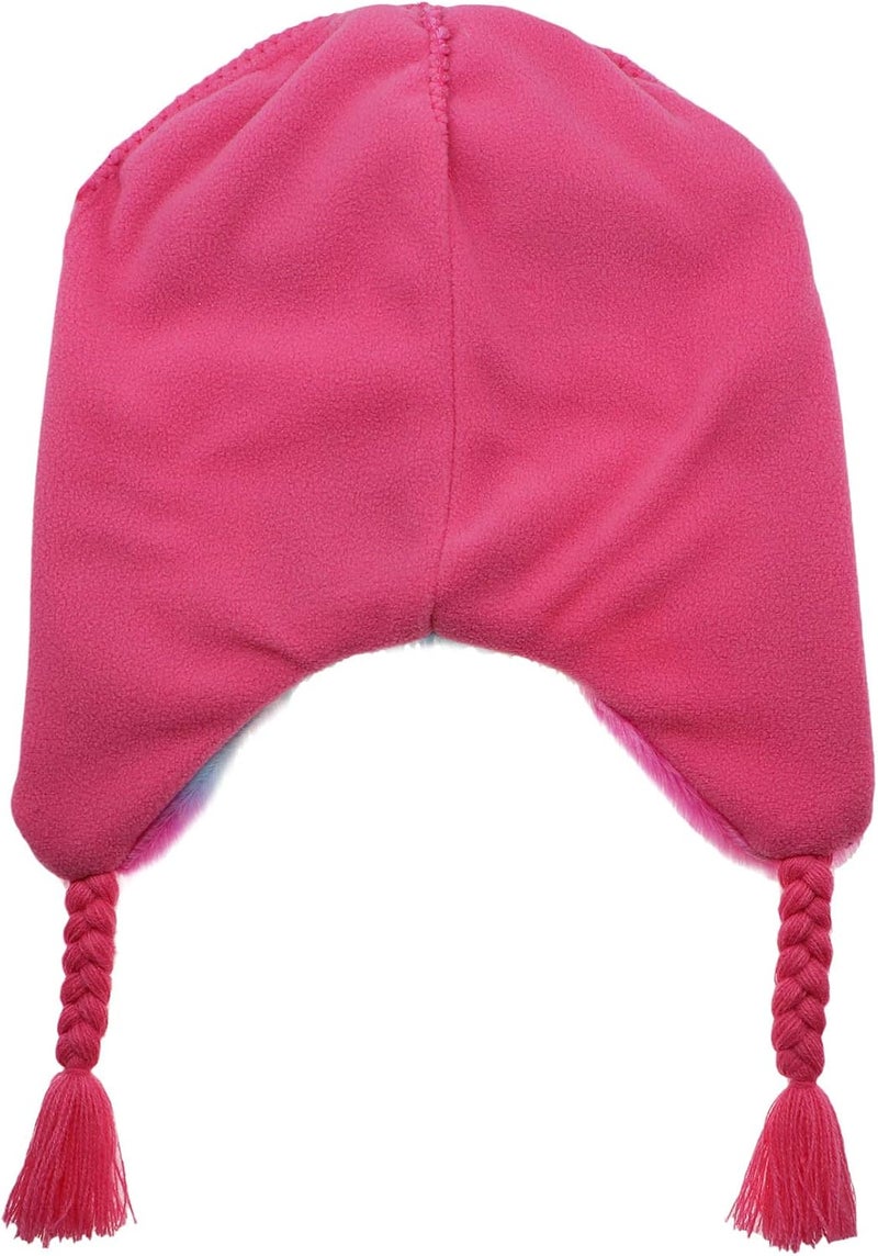 Newfancy Kids Little Girls Unicorn Beanie Winter Hat Rainbow Faux Fur Plush Fleece Lined Earflap Cap - Image 4