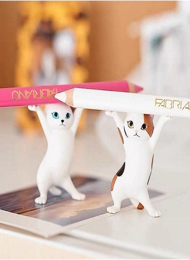 Smart Cute Gifts - Enchating Cat Pen Holder - Kawaii Cat Gifts for Cat Lovers - Office Desk Accessories - Room Decor(5 Cats Set)  - Image 1