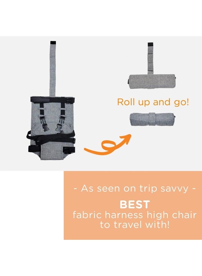 DUNISO Baby Portable High Chair Travel Strap Seat，Universal Washable Toddler Chair Seats Belt，Travel Harness Seat with Adjustable Shoulder Strap，for Indoor and Outdoor,Grey - Image 2