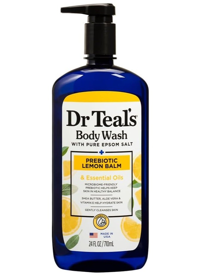 Dr Teal's Body Wash with Pure Epsom Salt Prebiotic Lemon Balm 710 ML  - Image 1