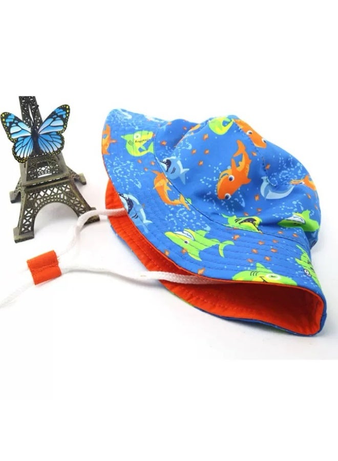 Wonder Kids - Boy's Shark Printed Bucket Hat - Blue - Image 2