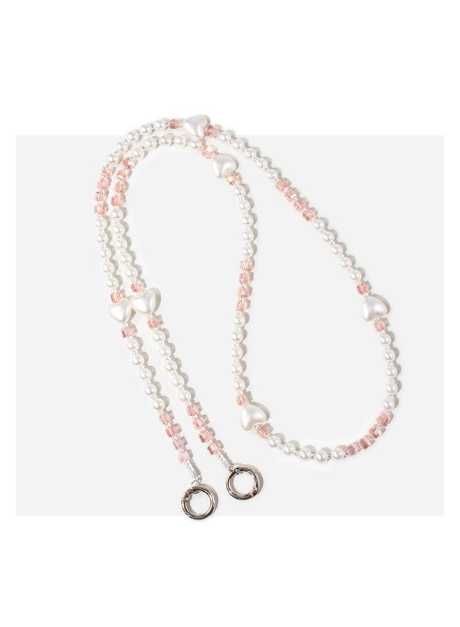 NIBEMINENT Super Cute Beaded Phone Charm – Trendy Phone Chain Wrist Strap, Shining Beads Chain Lanyard for Cell Phone