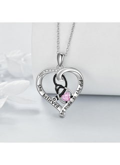 WINNICACA Nurse Graduation Gifts For Nurse Female Sterling Silver Stethoscope Necklace For Women October Birthstone Pink Heart Jewelry For Doctor Medical Student She Believe She Could So She Did  - Image 4