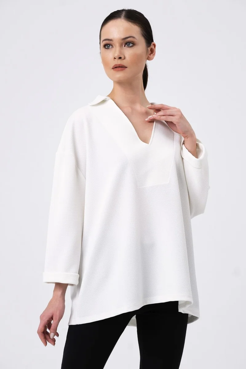 Alexander Gardi Shirt Collar Casual Blouse (B22-248B)