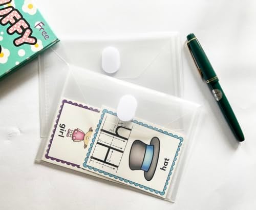 Croshuki 24pcs 4x6 Plastic Clear Envelopes Receipt Coupon Stickers Stamps Storage Case File Organizer Holder - Image 4