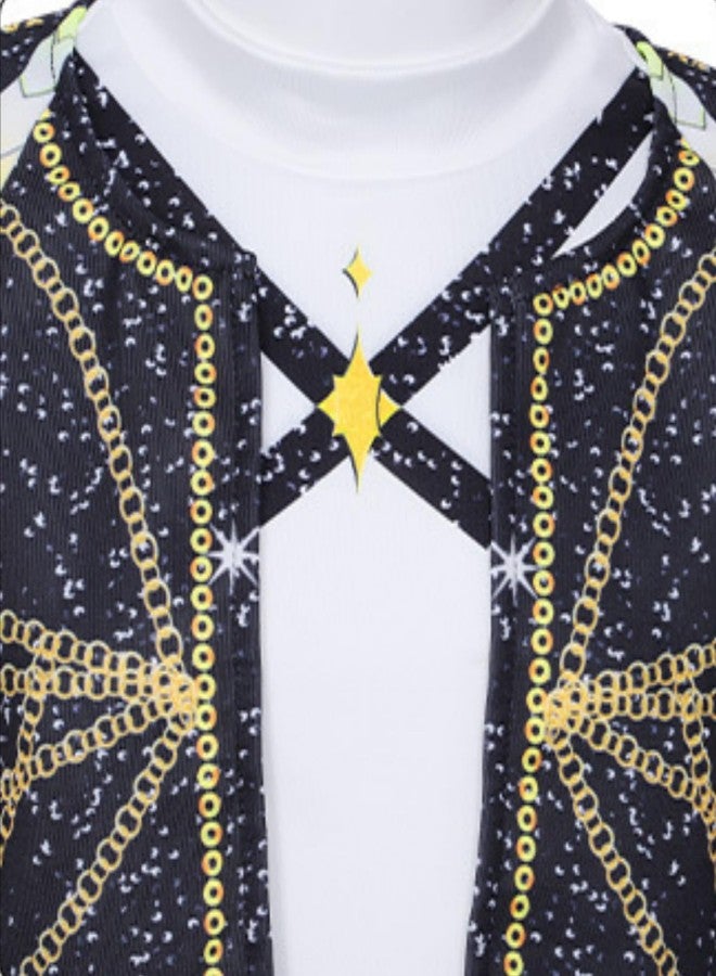 SAVITO Pop Singer Performance Outfits, Black Golden Printed Clothing Suitable for Kids Aged 3-12, Halloween Cosplay Costumes, Black B for 5-6 Years/130CM - Image 5