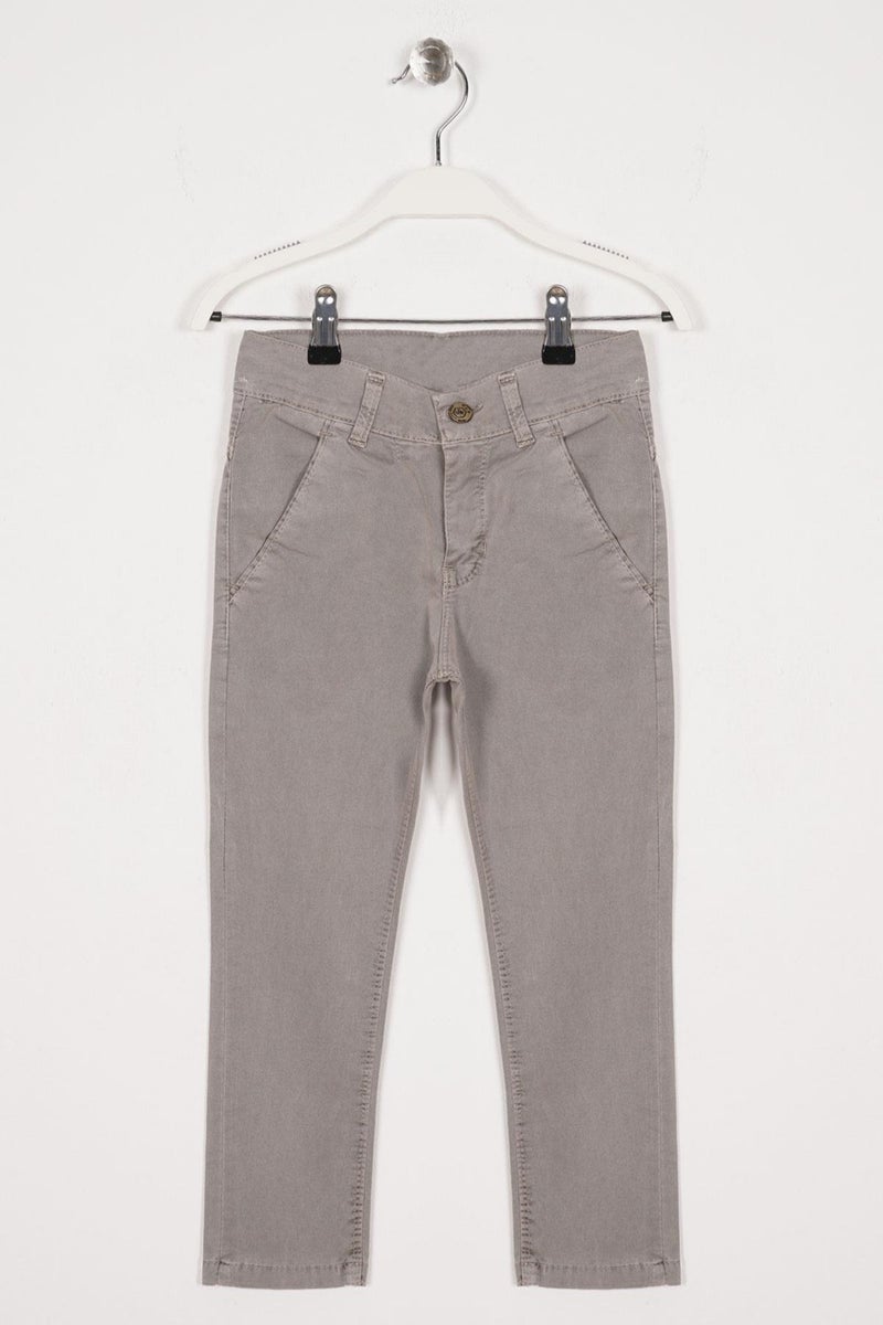 Süzgün Beige Colored Boy Gabardine Trousers with Back Pockets  - Image 1