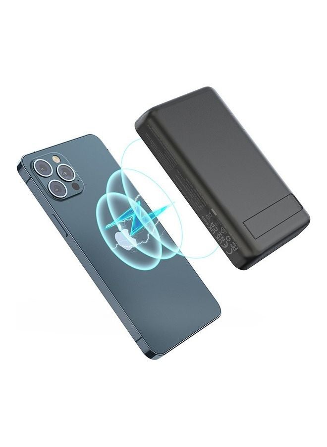 CHOETECH 10000.0 mAh Magnetic Wireless Charger Power Bank With Phone Holder Black - Image 1