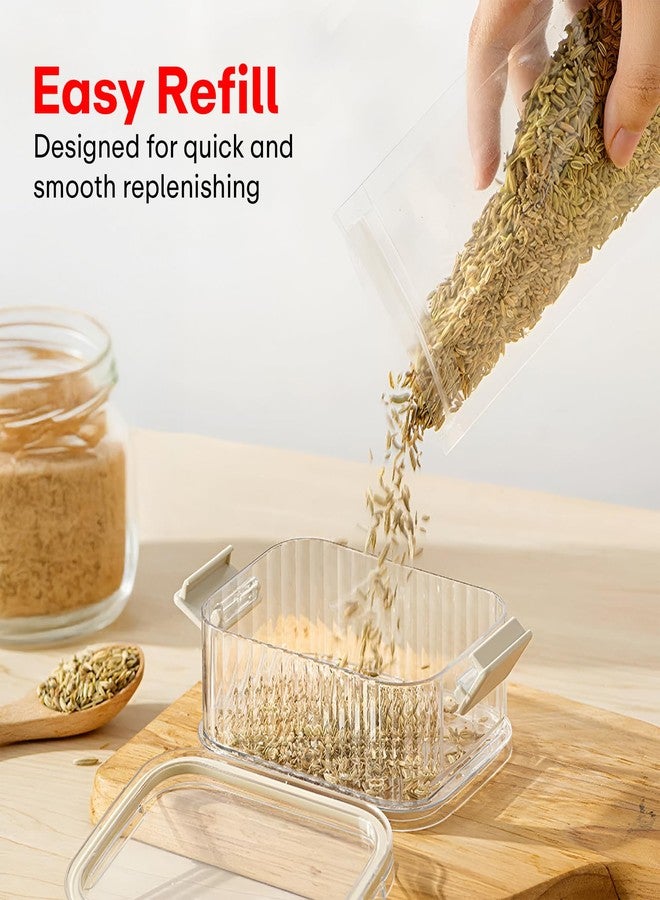 PRIME PICK مجموعة حاويات تخزين طعام محكمة الإغلاق وقابلة للتكديس من برايم بيك - منظمات بلاستيكية مانعة للتسرب وخالية من مادة BPA، مناسبة للثلاجة وخزانة المؤن والمطبخ، صناديق شفافة موفرة للمساحة لتحضير الوجبات الخفيفة والخضراوات وغيرها (مجموعة من 5 قطع) - Image 5