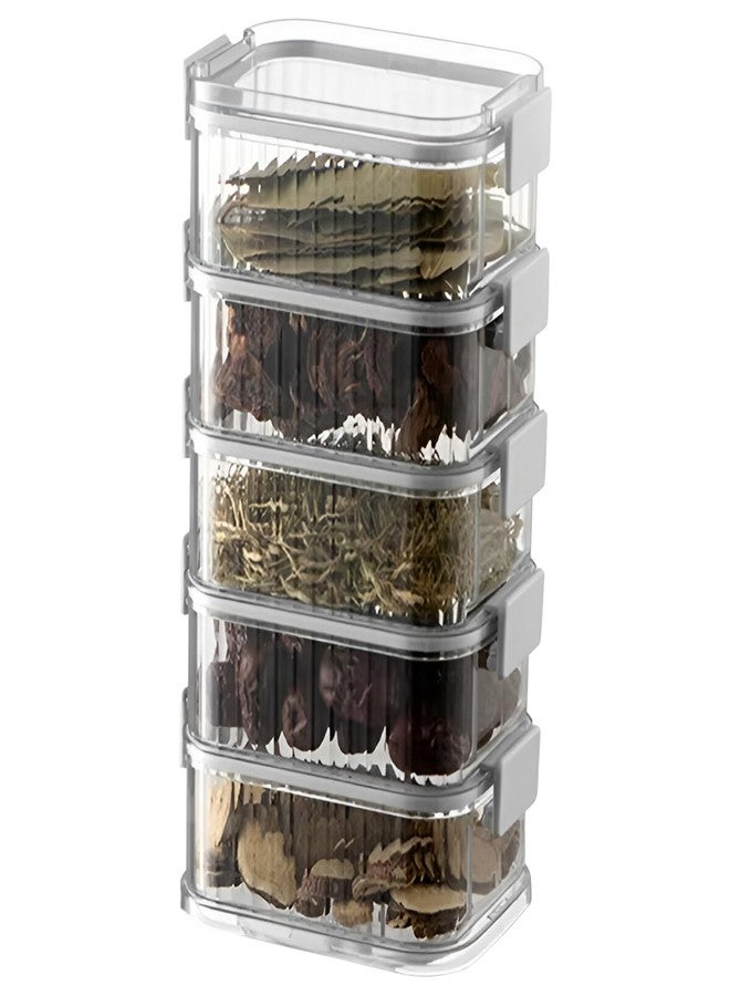 PRIME PICK مجموعة حاويات تخزين طعام محكمة الإغلاق وقابلة للتكديس من برايم بيك - منظمات بلاستيكية مانعة للتسرب وخالية من مادة BPA، مناسبة للثلاجة وخزانة المؤن والمطبخ، صناديق شفافة موفرة للمساحة لتحضير الوجبات الخفيفة والخضراوات وغيرها (مجموعة من 5 قطع) - Image 1