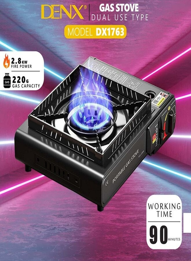 Denx Portable Gas Stove for Camping and Outdoor Use Size 34x28x8cm