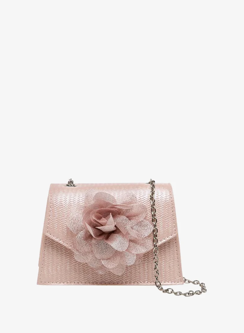 سيليست Floral Applique Crossbody Bag with Chain Strap Ramadan Collection