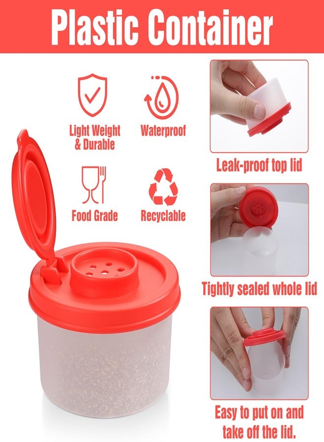 Quilax 3Pcs Mini Salt and Pepper Shakers, Plastic Lunch Salt and Pepper, Portable Plastic Travel Shaker for Camping, Picnic Outdoors, Lunch Boxes (Black, White, Red) - Image 3