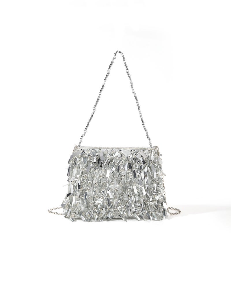 Mini Sparkling Fashion Handmade Beaded Sequins Sade Portable Didi Music Festival Women'S Evening Bag - Image 2