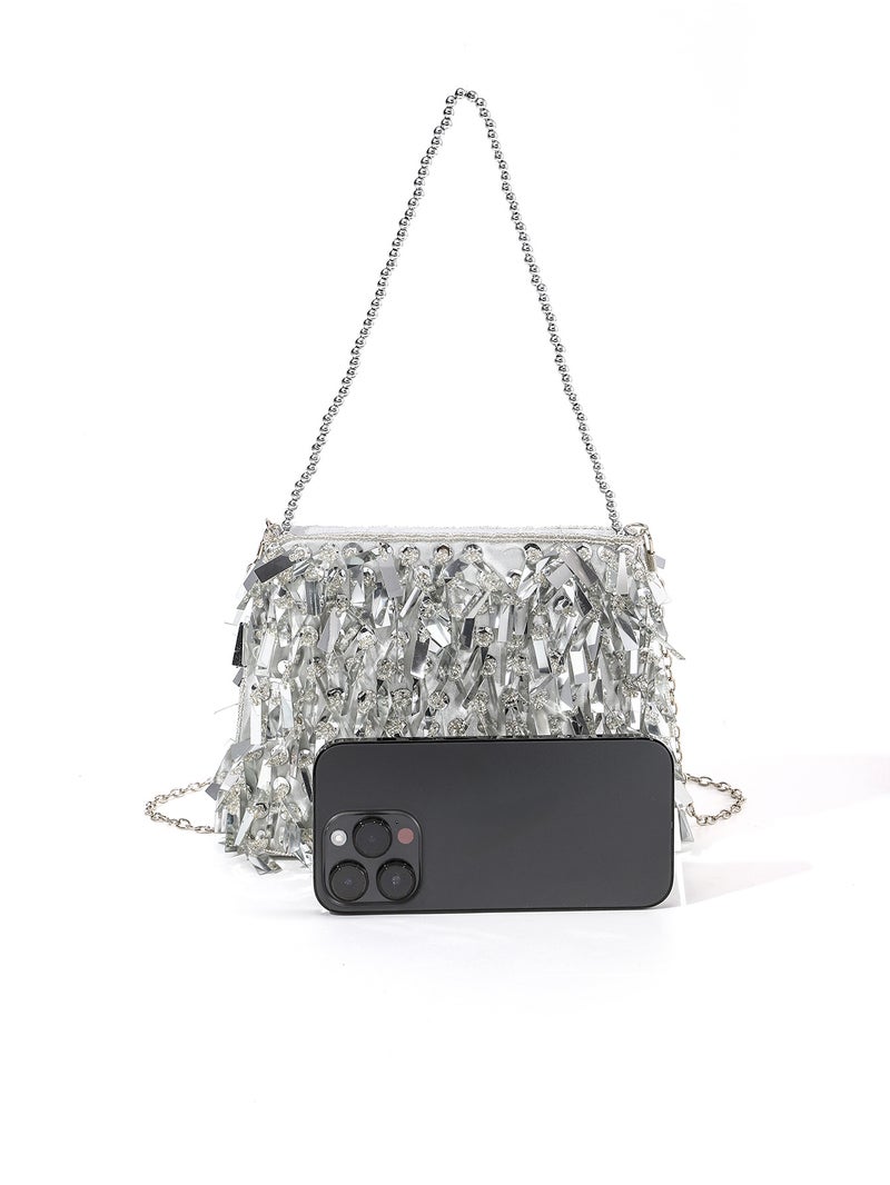 Mini Sparkling Fashion Handmade Beaded Sequins Sade Portable Didi Music Festival Women'S Evening Bag - Image 3