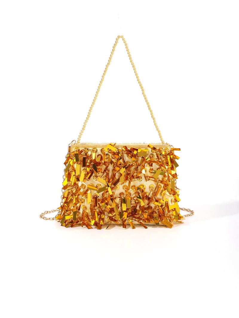 Mini Sparkling Fashion Handmade Beaded Sequins Sade Portable Didi Music Festival Women'S Evening Bag - Image 1