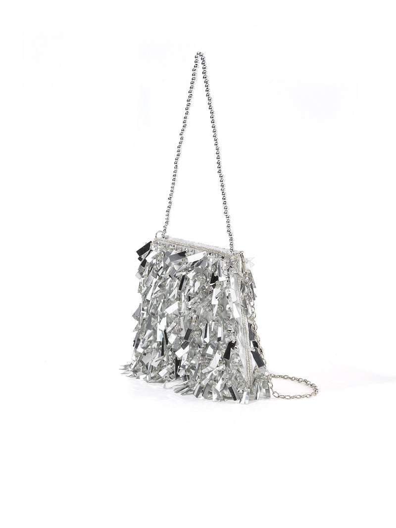 Mini Sparkling Fashion Handmade Beaded Sequins Sade Portable Didi Music Festival Women'S Evening Bag - Image 4