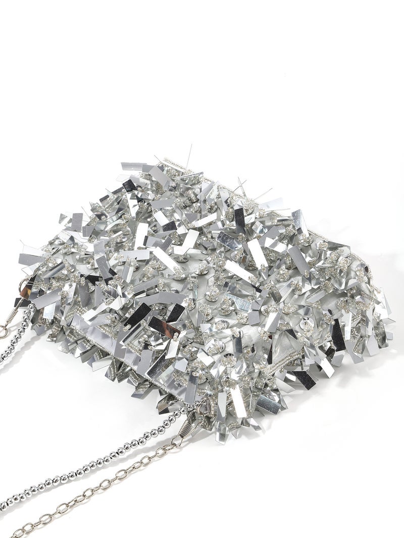 Mini Sparkling Fashion Handmade Beaded Sequins Sade Portable Didi Music Festival Women'S Evening Bag - Image 5