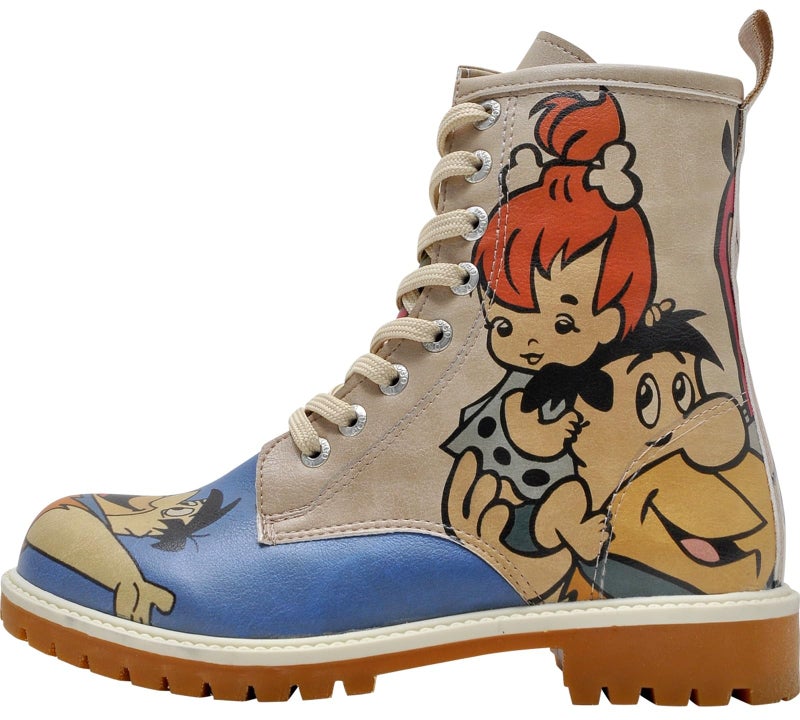 DOGO Long Boots for Women â€“ Vegan Leather and Unique Design Womens Winter Boots, Comfortable and Stylish Womens Boots, Family Rocks Flintstones, Size 5.5 - Image 1