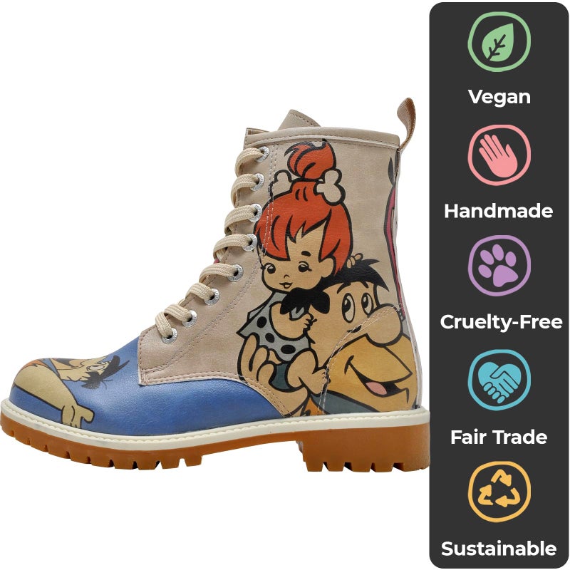 DOGO Long Boots for Women â€“ Vegan Leather and Unique Design Womens Winter Boots, Comfortable and Stylish Womens Boots, Family Rocks Flintstones, Size 5.5 - Image 4