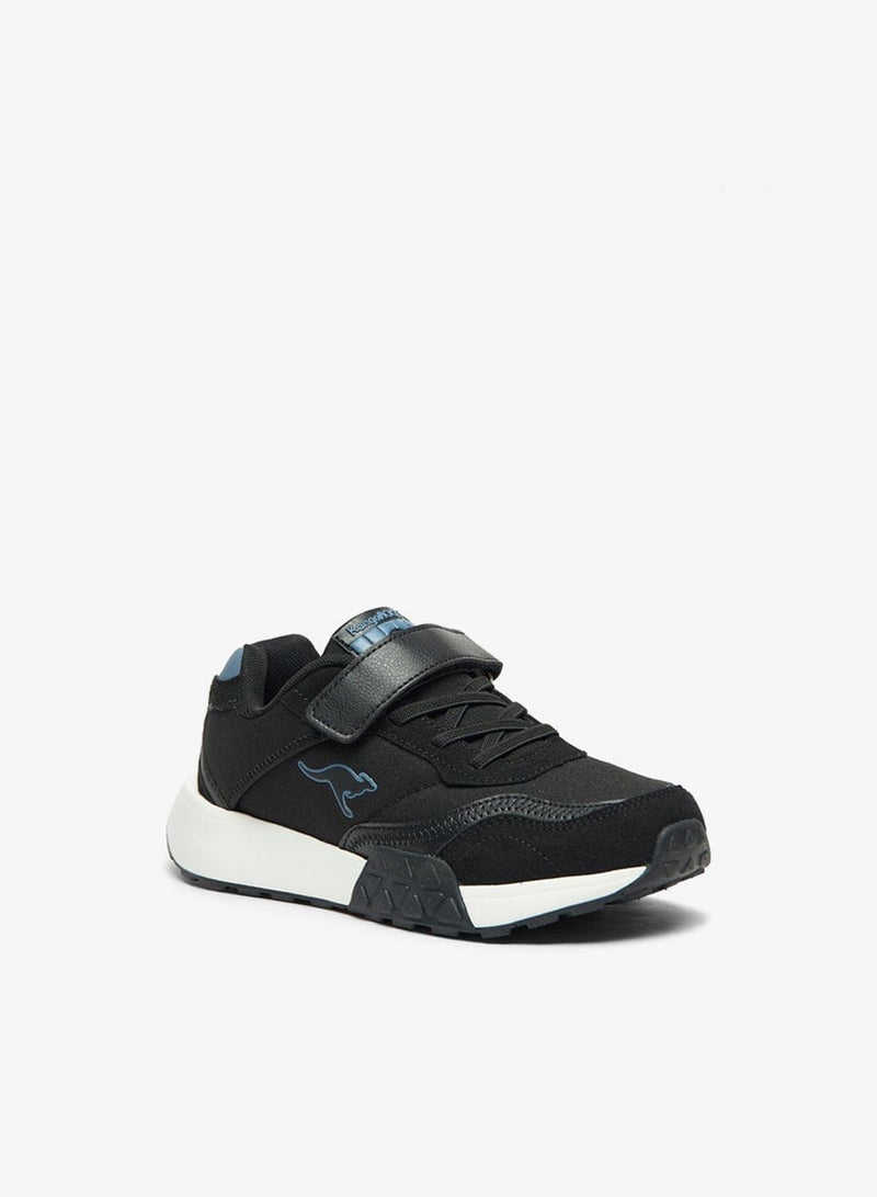 kangaROOS Boys' Logo Embossed Sports Shoes with Hook and Loop Closure - Image 3