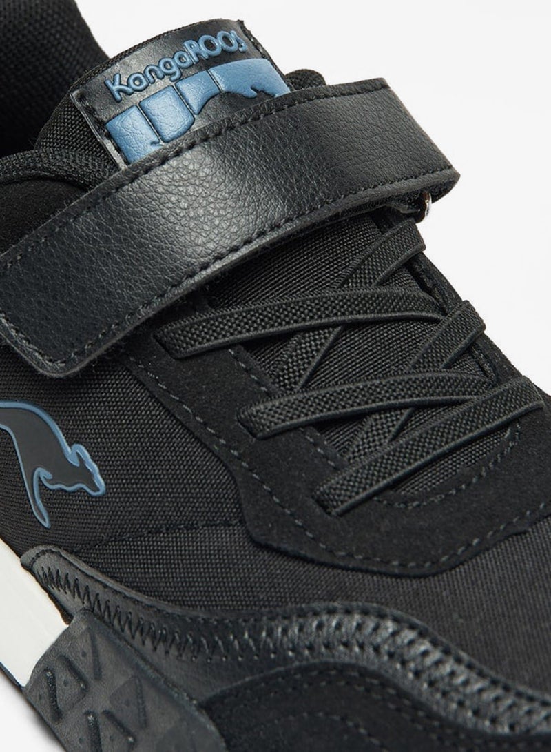 kangaROOS Boys' Logo Embossed Sports Shoes with Hook and Loop Closure - Image 5