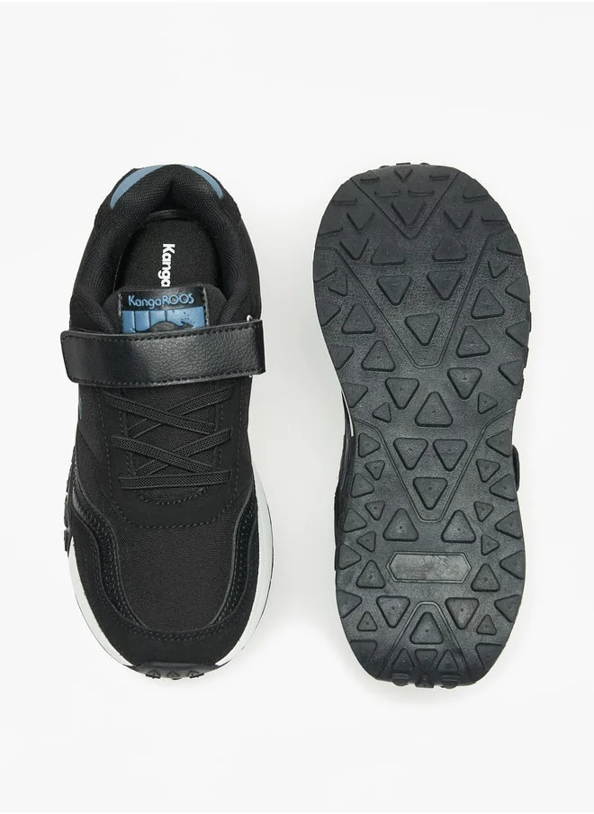 كانغاروس Boys' Logo Embossed Sports Shoes with Hook and Loop Closure