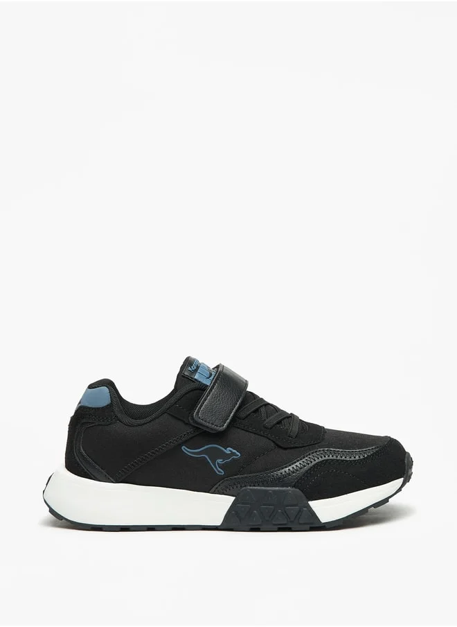 كانغاروس Boys' Logo Embossed Sports Shoes with Hook and Loop Closure