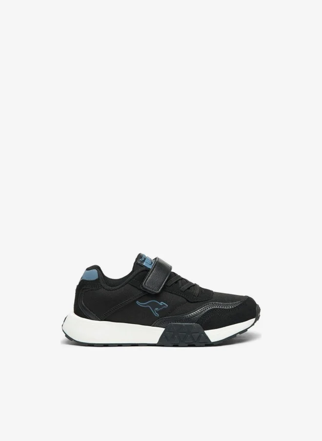 kangaROOS Boys' Logo Embossed Sports Shoes with Hook and Loop Closure