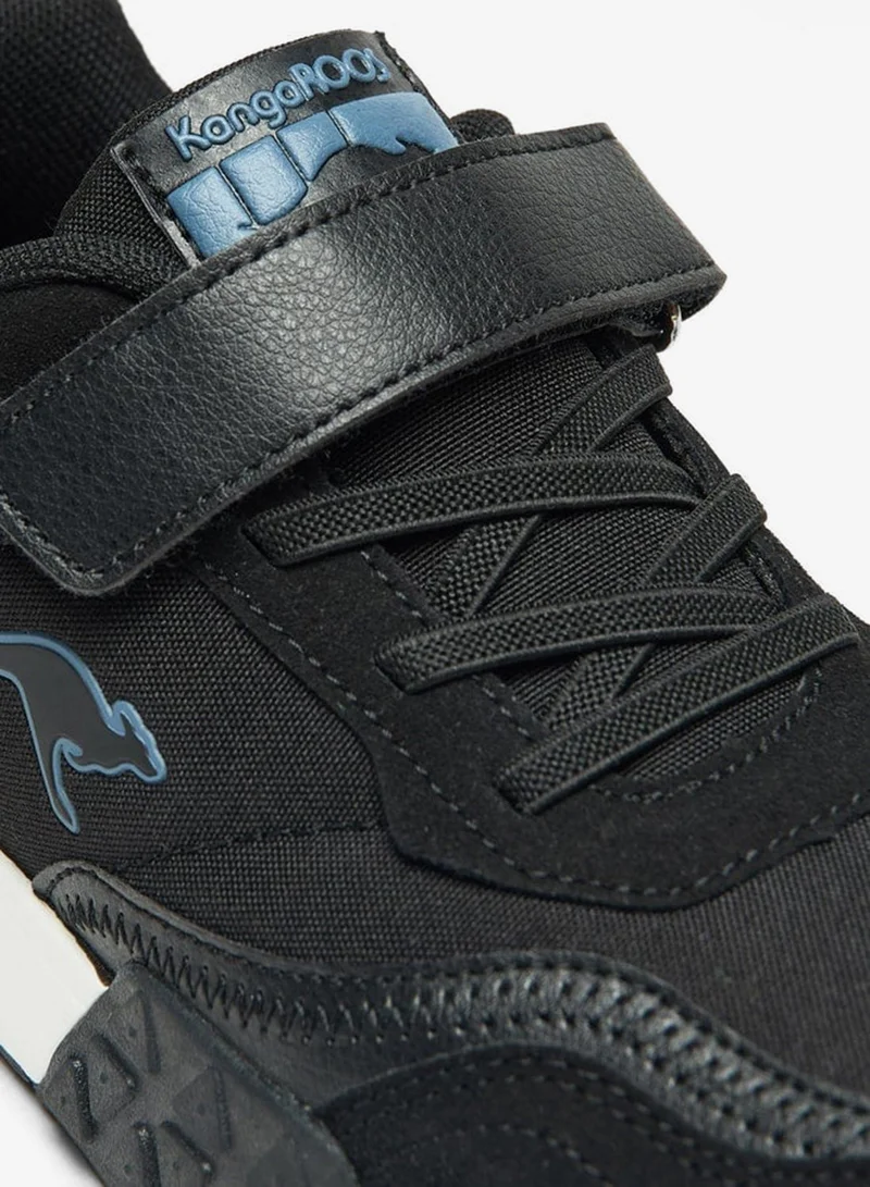 kangaROOS BLACK Boys' Logo Embossed Sports Shoes with Hook and Loop Closure for Men | Best Price UAE