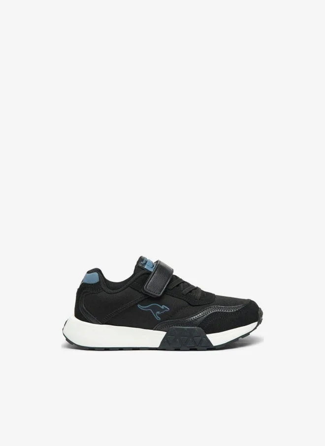 kangaROOS BLACK Boys' Logo Embossed Sports Shoes with Hook and Loop Closure for Men | Best Price UAE