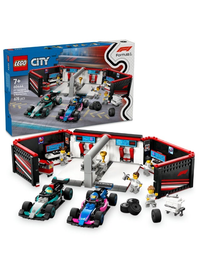 LEGO Lego City F1® Garage & Mercedes-Amg & Alpine Cars 60444 (678) Pieces  - Image 1