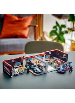 LEGO City F1 Garage & Mercedes-AMG & Alpine Cars - Toy Formula 1 Racing Vehicles Set with 2 Drivers & 4 Mechanic Minifigures - Gifts for 7+ Year Old Boys & Girls or Adult Fans - 60444 (678 pieces)  - Image 5