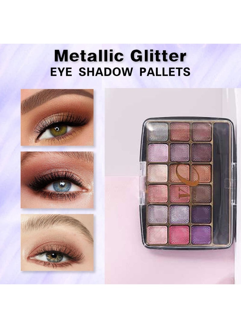 Eyeshadow Palettes, Palette Contouring Eye Shadow Pallets for Women, 18 Colors Glitter Pressed Eyeshadow Powder - Image 3