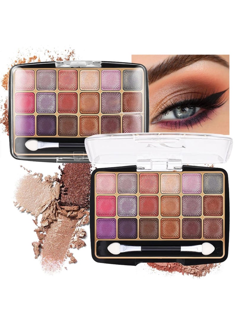 Eyeshadow Palettes, Palette Contouring Eye Shadow Pallets for Women, 18 Colors Glitter Pressed Eyeshadow Powder - Image 1