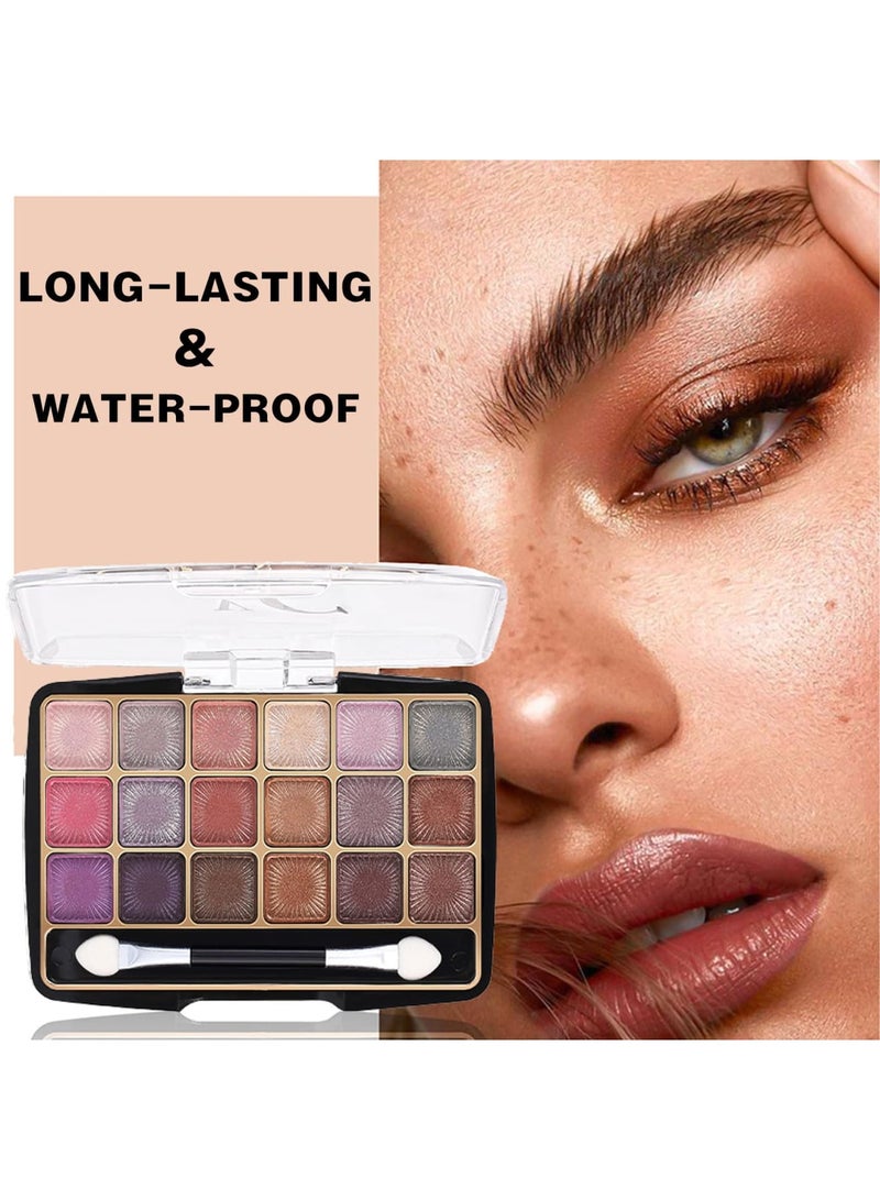 Eyeshadow Palettes, Palette Contouring Eye Shadow Pallets for Women, 18 Colors Glitter Pressed Eyeshadow Powder - Image 5