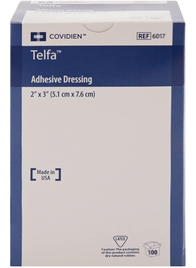 Covidien 6017 Telfa Adhesive Dressing, Sterile 1's in Peel-Back Package, 2" x 3" (Pack of 100) - Image 2