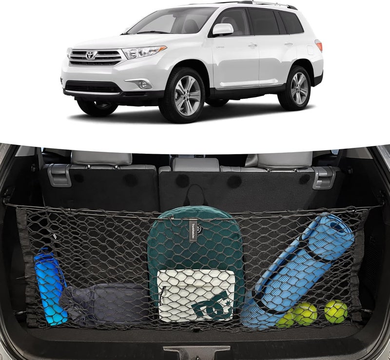 Envelope Style Trunk Mesh Cargo Net for Toyota Highlander 2020-2023 Car Accessories - Premium Trunk Organizers and Storage - Cargo Net for SUV Truck - Best Carrier Organizer for Toyota Highlander - Image 2