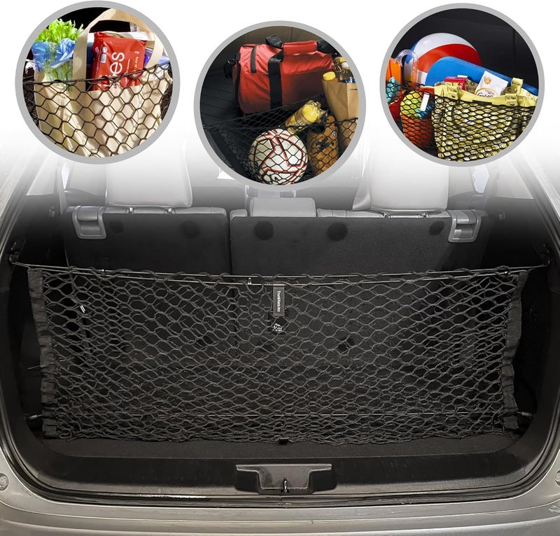 Envelope Style Trunk Mesh Cargo Net for Toyota Highlander 2020-2023 Car Accessories - Premium Trunk Organizers and Storage - Cargo Net for SUV Truck - Best Carrier Organizer for Toyota Highlander - Image 1