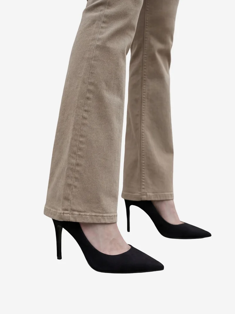 MY FASHION Camel Brown MY FASHION High Waist Flare Leg Denim Pants for Women | Best Price UAE