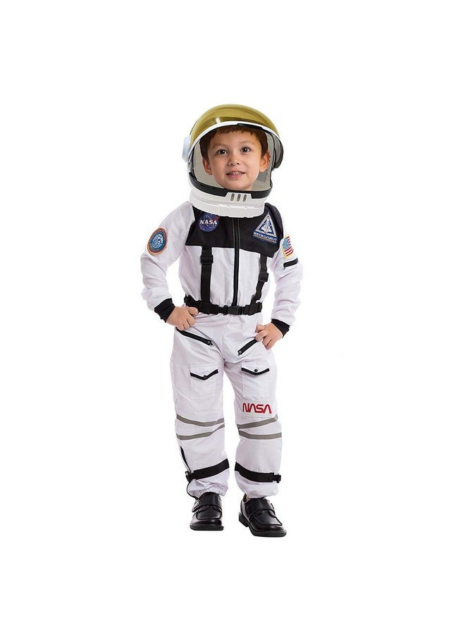 Spooktacular Creations - Astronaut Costume With Helmet, Space Suit For Kids And Toddler With Movable Visor Helmet, Kids Astronaut Costume For Halloween Costumes Party Favor Supplies White S - Image 1