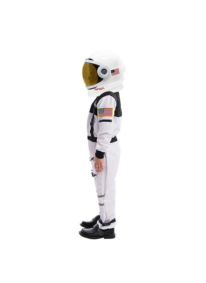 Spooktacular Creations - Astronaut Costume With Helmet, Space Suit For Kids And Toddler With Movable Visor Helmet, Kids Astronaut Costume For Halloween Costumes Party Favor Supplies White S - Image 1